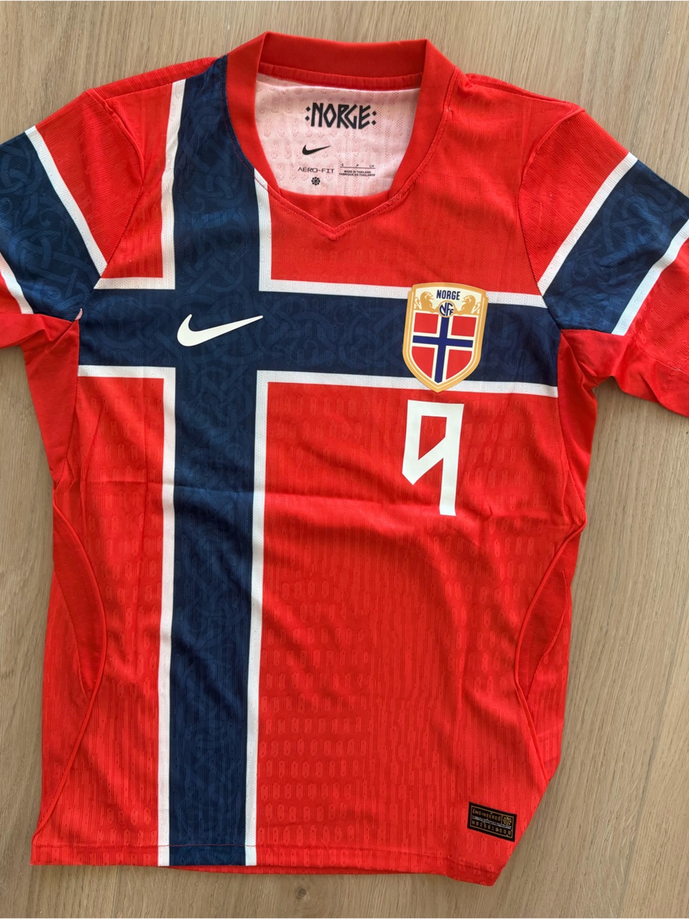 Norway National Team #9 Haaland Home Soccer Jersey - Player Version - NWOT